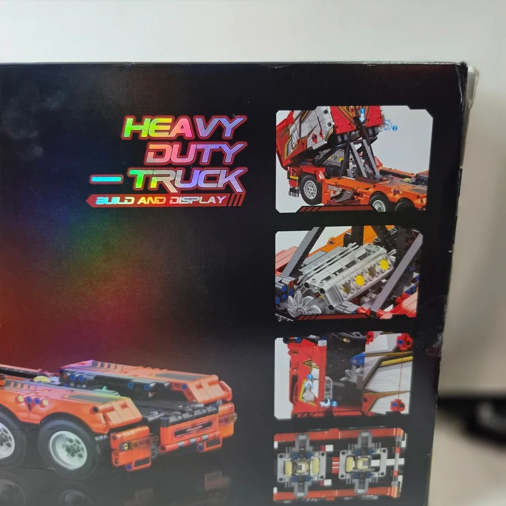 Jie Star Heavy Duty Truck Building Block Set JJ9070 1708pcs Red Semi Model NEW